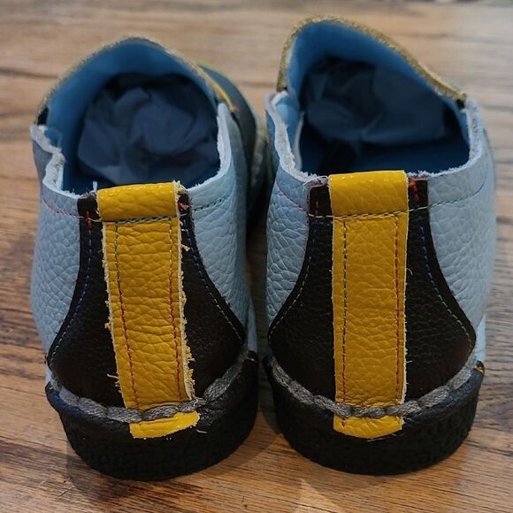 Colorful Patchwork Leather Loafers - Picture 2 of 9